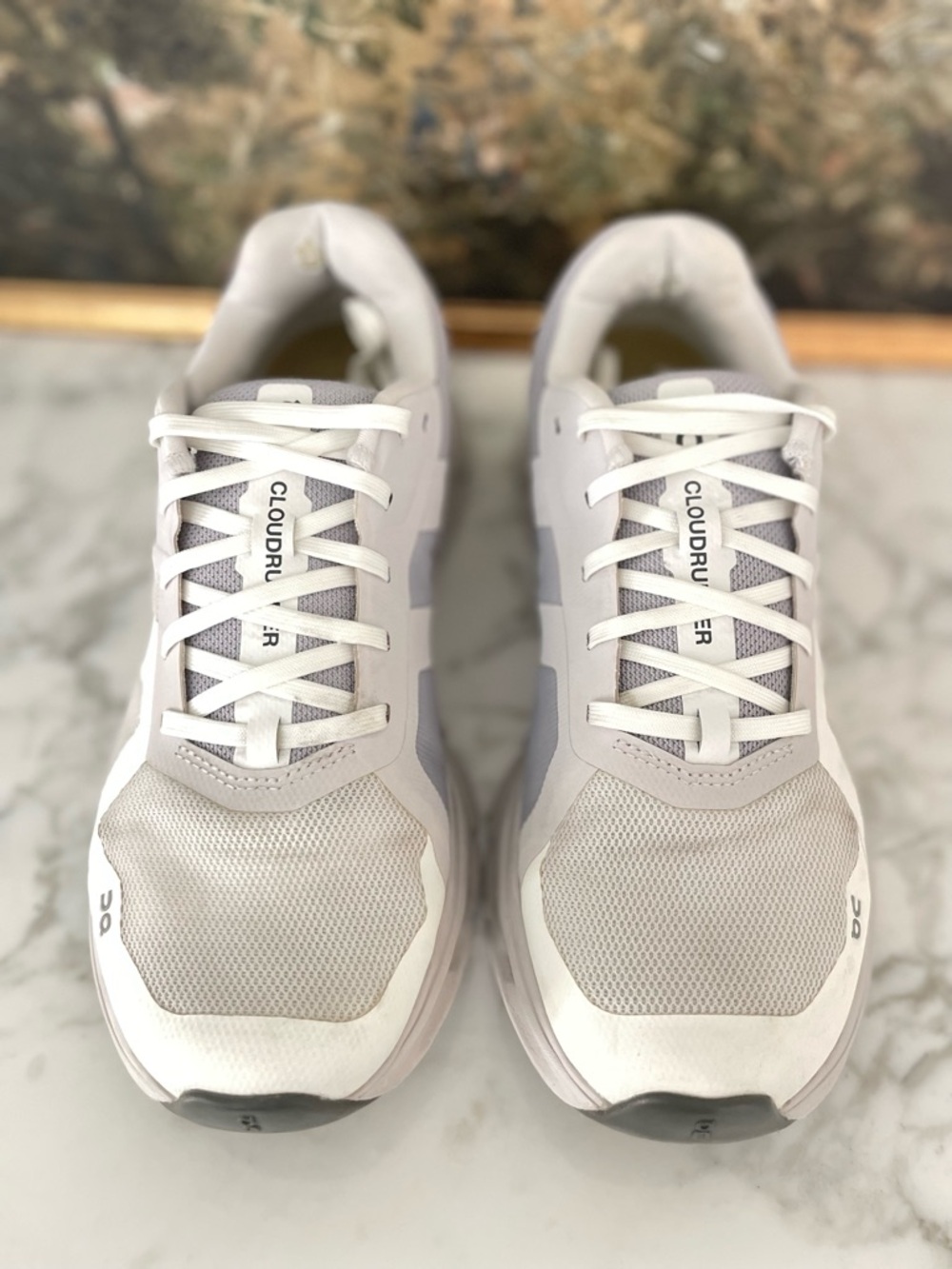 On Cloudrunner Running Shoes Womens Size 8 White & Gray Comfort Walking - Picture 3 of 8
